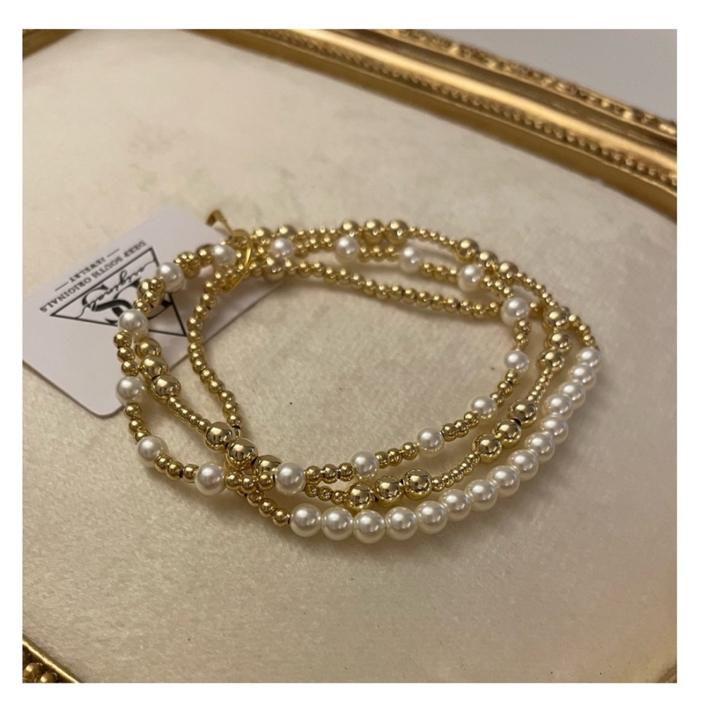 Pearls & 14K Gold Bracelet Set